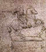 LEONARDO da Vinci Study fur the Sforza-Reiterstandbild oil painting artist